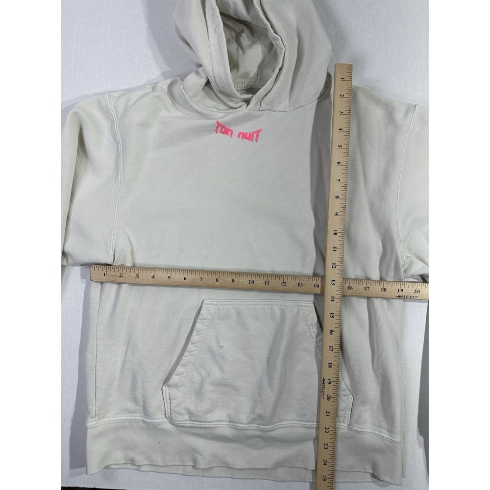 Ton Nuit Say No To Drugs Hoodie M Beige Rhinestone Graphic Stars Distressed - Picture 6 of 7